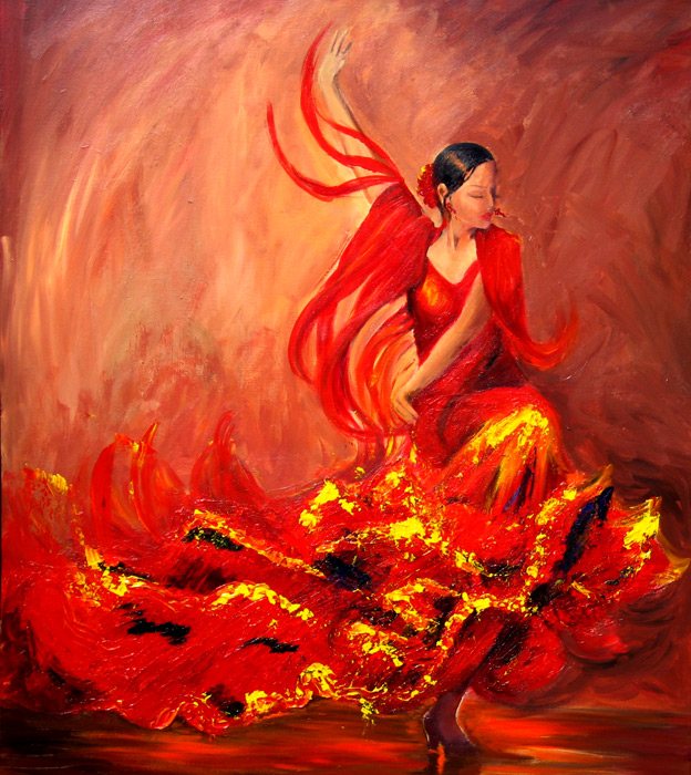 Flamenco dancer painting in red dress.jpg